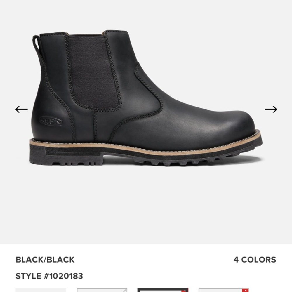 KEEN ‘The 59’ Chelsea Boots.  Black. MENS Size 8.